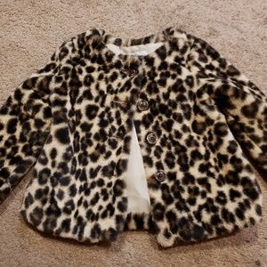 Leopard jacket coat 2t old navy soft fake fur